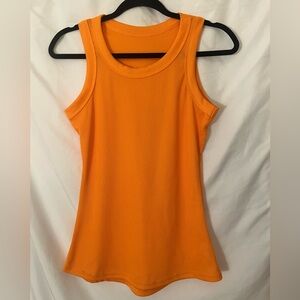 Classic Orange Ribbed Tank Top - Women's Sleeveless Tee